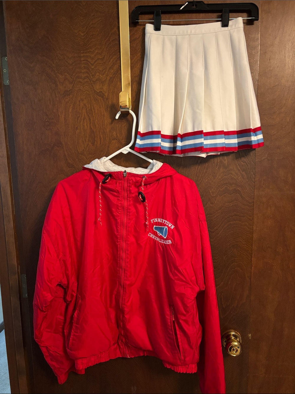 Holloway Red Varsity Zip Hoodie Jacket with Cheer Patch